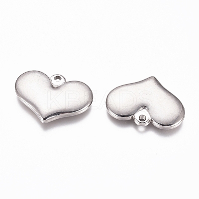 Non-Tarnish 304 Stainless Steel Stamping Blank Tag Heart Pendants LS-STAS-G218-08P-03-1