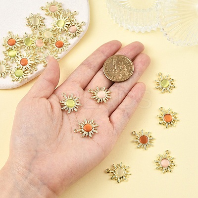 8Pcs 4 Colors Alloy Cat Eye Pendants FIND-YW0010-88-1