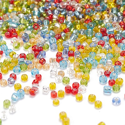 7 Colors Glass Round Seed Beads SEED-YW0001-24A-01-1
