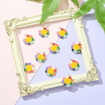 Alloy Enamel Pendants ENAM-YW0002-26LG-1
