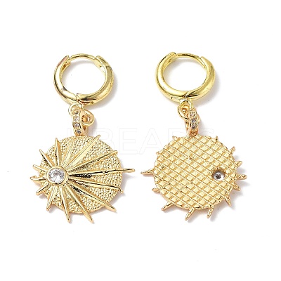 Clear Cubic Zirconia Umbrella Dangle Hoop Earrings EJEW-B017-05G-1