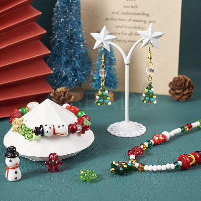 44pcs 10 style Christmas Handmade Lampwork Beads LAMP-TA0001-16-1