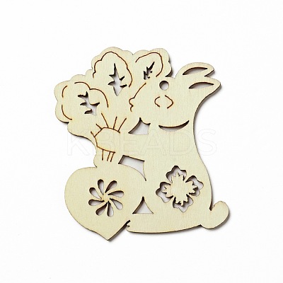 Easter Unfinished Natural Wood Big Pendant Ornaments WOOD-G010-01A-1