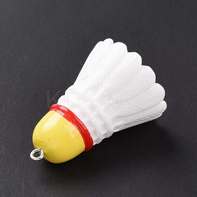 Sport Ball Theme Opaque Resin Pendants RESI-F039-01G-1