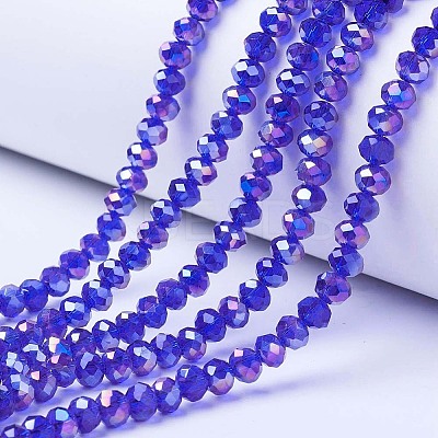 Electroplate Glass Beads Strands X-EGLA-A034-T4mm-B15-1