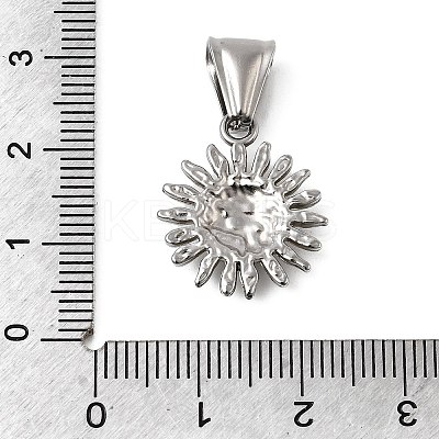 Textured 304 Stainless Steel Pendants STAS-B167-06P-1