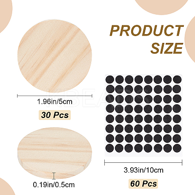 30Pcs Wooden Cup Mats AJEW-CN0002-10-1