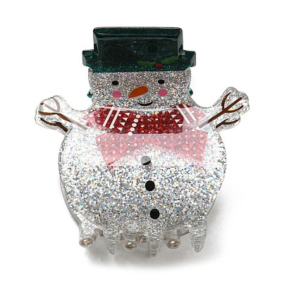 Christmas Theme Glitter Acrylic Claw Hair Clips PHAR-R179-01-1
