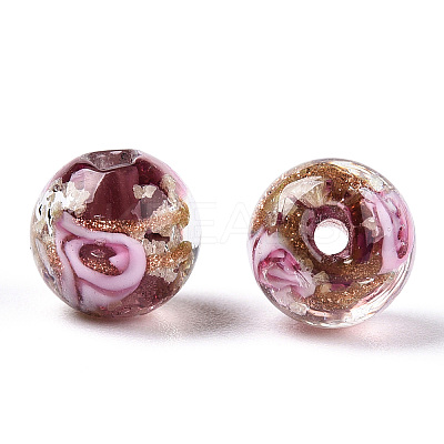Luminous Handmade Gold Sand Lampwork Beads LAMP-T021-03B-1