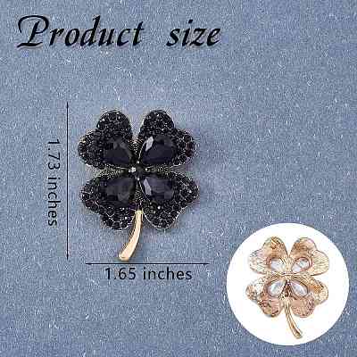 Cubic Zirconia Clover Brooch Pin JBR105F-1