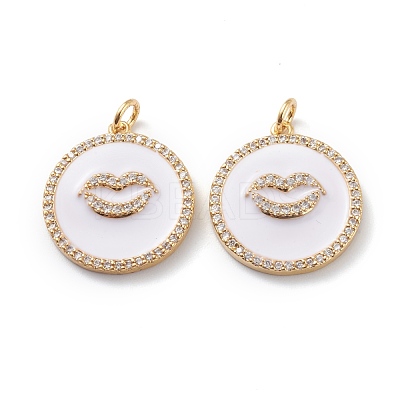 Brass Micro Pave Clear Cubic Zirconia Pendants ZIRC-Z008-13G-1