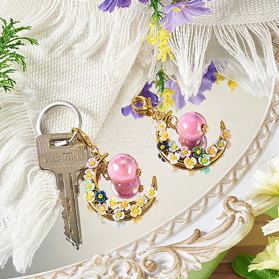 2Pcs Alloy & Resin & Acrylic Pendant Decorations HJEW-TAC0111-1