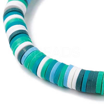 12Pcs 12 Colors Polymer Clay Heishi Sufer Stretch Necklaces Set BJEW-JB09910-1