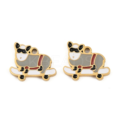 304 Stainless Steel Enamel Charms STAS-C137-06A-G-1