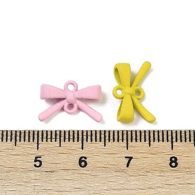Spray Painted Alloy Bowknot Connector Charms PALLOY-R151-06-1