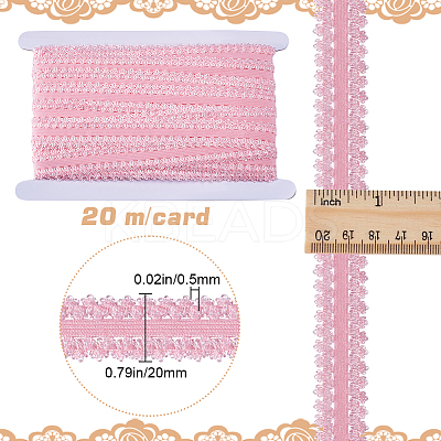20M Polyester Stretch Frilly Edge Lace Ribbon OCOR-GF0003-37C-1