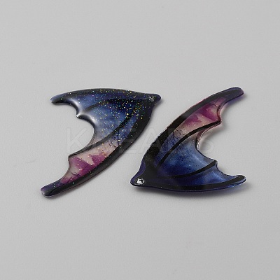 Translucent Resin Glitter Powder Pendants X1-RESI-TAC0018-18E-1