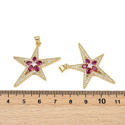 Brass Micro Pave Cubic Zirconia Pendants KK-S526-28G-1