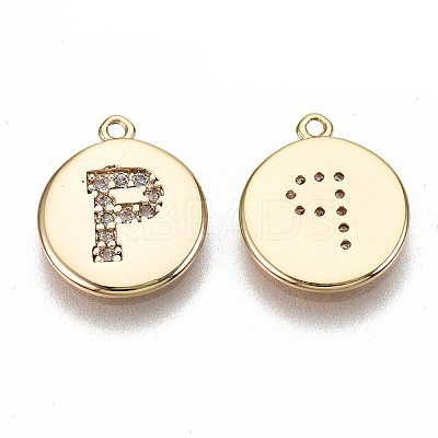 Brass Micro Pave Clear Cubic Zirconia Charms KK-N231-233P-NF-1