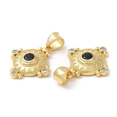 Brass Micro Pave Cubic Zirconia Pendants KK-M246-30G-1