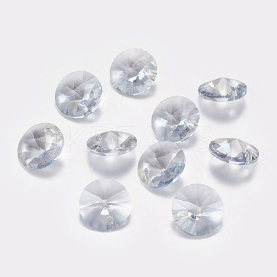 Faceted Glass Rhinestone Charms RGLA-F049-6mm-001BS-1