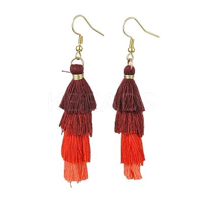 Colorful Tassel Pendants Dangle Earrings for Women EJEW-JE06108-1