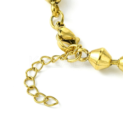 Ion Plating(IP) 304 Stainless Steel Bicone Link Chain Bracelets for Women BJEW-C066-03G-1