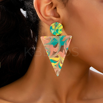 Triangle Acrylic Dangle Stud Earrings FS-WG90AB3-01-1