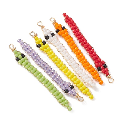 Glass Seed Beaded Big Pendants PALLOY-MZ01292-1
