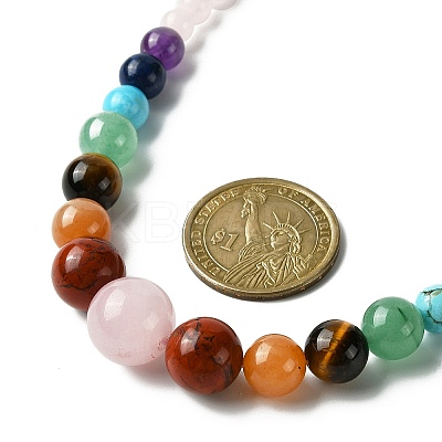 Natural Mixed Gemstone Graduated Beaded Necklaces NJEW-JN04492-1