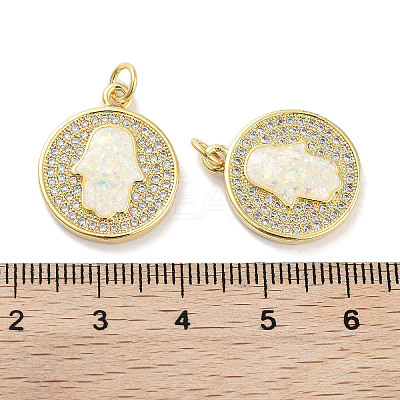 Brass Micro Pave Clear Cubic Zirconia Pendants KK-L213-039G-02-1