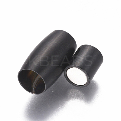 304 Stainless Steel Magnetic Clasps with Glue-in Ends STAS-I120-57A-B-1