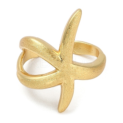 Rack Plating Brass Cuff Finger Rings for Women RJEW-C114-13J-G-1