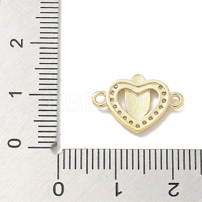 Rack Plating Brass Micro Pave Clear Cubic Zirconia Religion Heart Virgin Mary Connector Charms KK-L224-099G-04-1