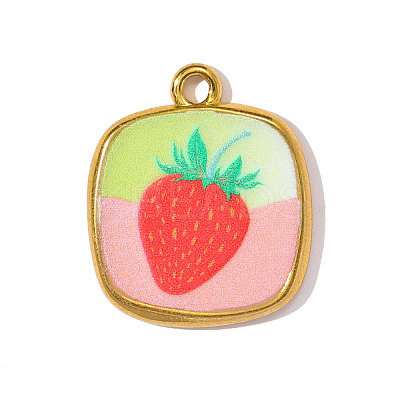 Printed 304 Stainless Steel Pendants STAS-OY002-46G-01-1