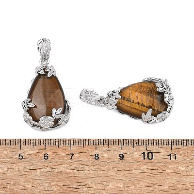Natural Tiger Eye Pendants G-P393-P04-1