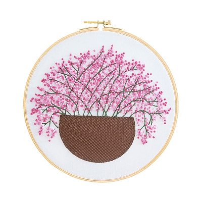 Gypsophila Pattern DIY Embroidery Kit DIY-P077-050-1