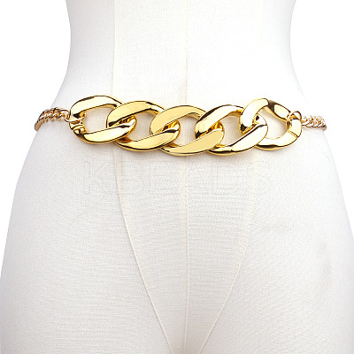 Alloy Chunky Cuban Link Chain Belts for Dress FS-WG9B36C-01-1