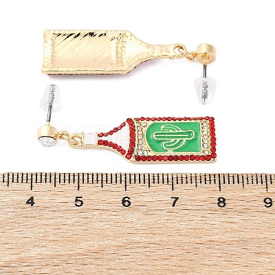 Zinc Alloy Enamel Stud Earrings EJEW-Z088-03G-02-1