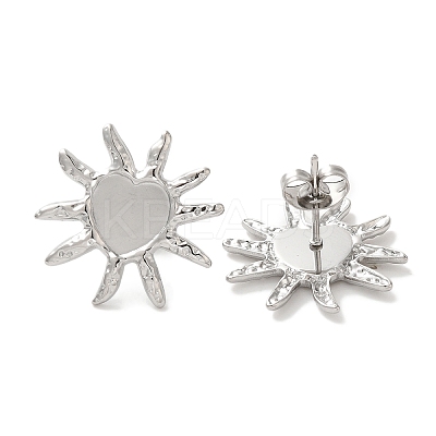 304 Stainless Steel Sun Stud Earrings EJEW-C114-28P-1