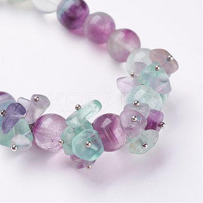 Natural Fluorite Stretch Bracelets BJEW-JB02878-1