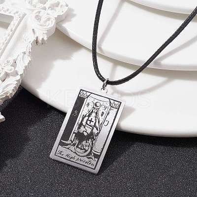 Tarot Card 201 Stainless Steel Pendant Necklaces NJEW-JN04496-03-1