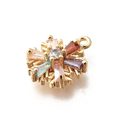 Christmas Brass Micro Pave Cubic Zirconia Charms KK-M318-35G-01-1