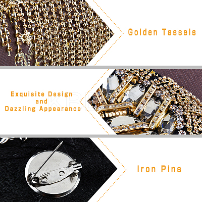 2Pcs Detachable Iron Tassel Epaulettes FIND-FH0005-44G-1