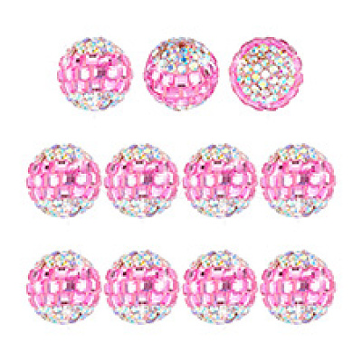 12Pcs Polymer Clay Rhinestone Beads RB-PH0001-46-1