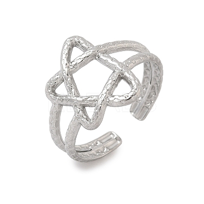 304 Stainless Steel Open Cuff Rings for Women RJEW-A079-07A-P-1