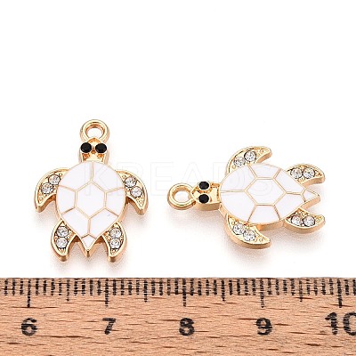 Alloy Rhinestone and Enamel Pendants PALLOY-T092-40G-01-1