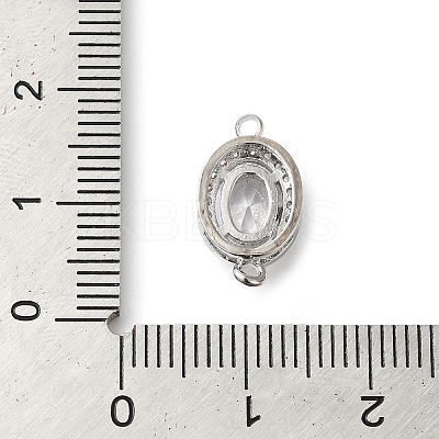 Brass Pave Clear Cubic Zirconia Connector Charms KK-G503-31P-1