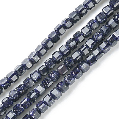 Synthetic Blue Goldstone Beads Strands G-F748-P01-01-1