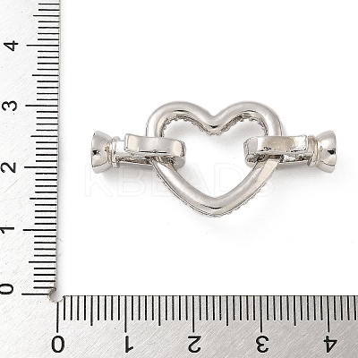 Rack Plating Brass Micro Pave Clear Cubic Zirconia Fold Over Clasps KK-A234-021C-P-1
